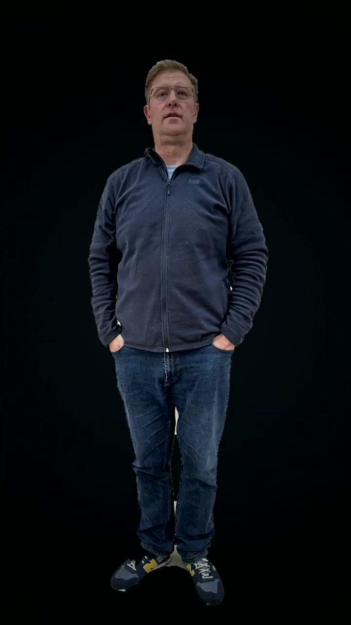 Adriaan Mostert as a glowing amber wireframe portrait on a near-black field